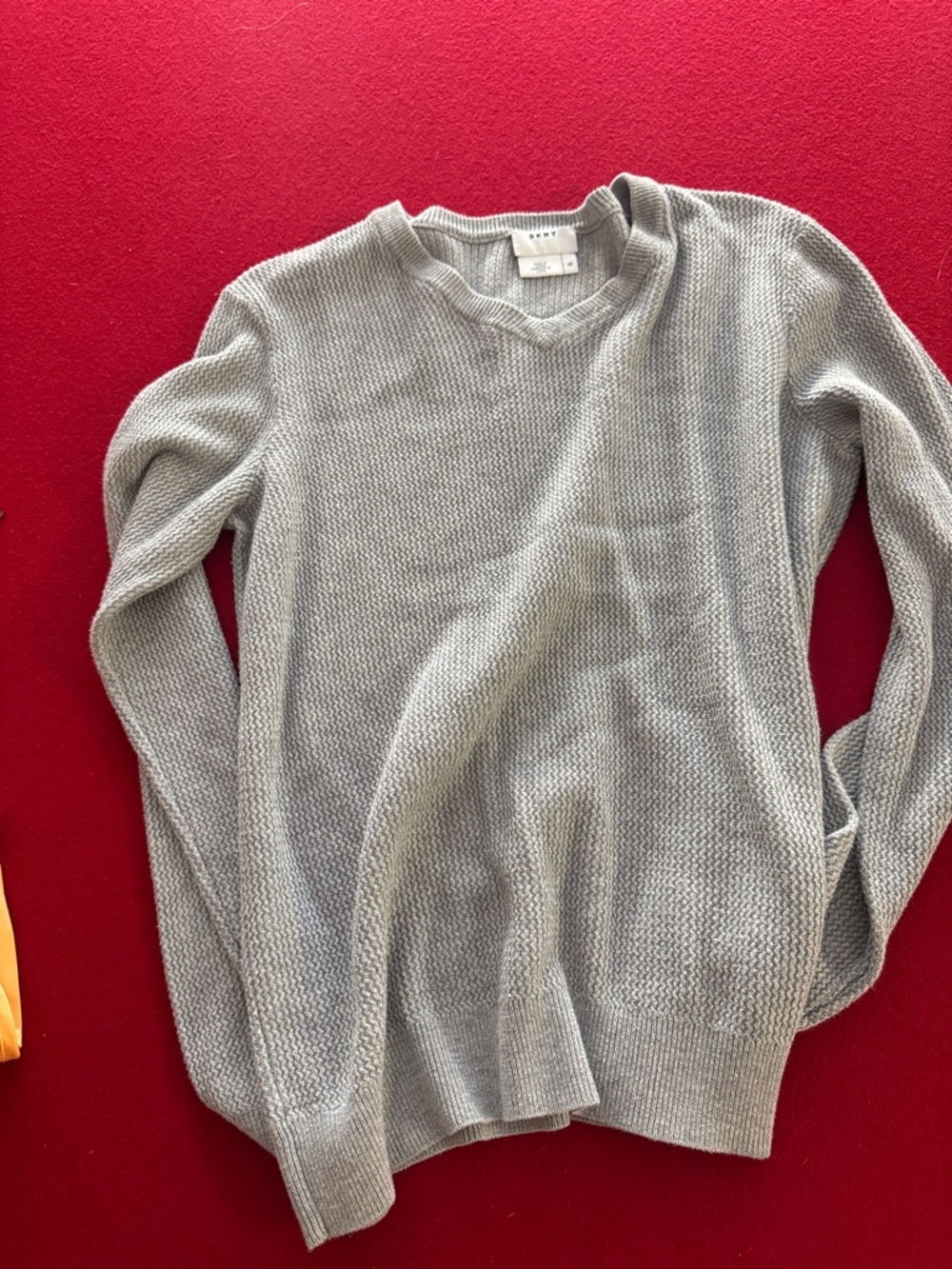 DKNY Light Gray Men's Knit Crewneck Sweater